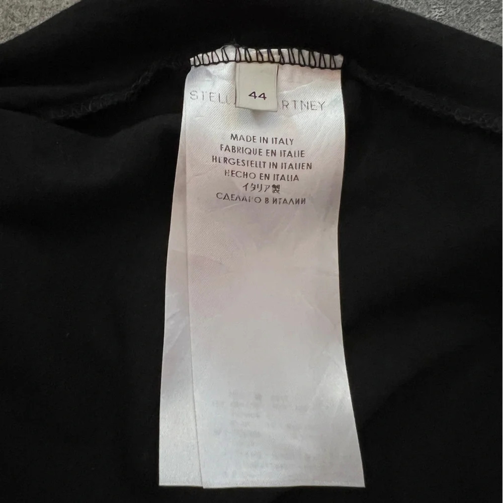 NWOT COTTON SILK Stella McCartney Greetings black tee grunge T-shirt 44 8 10 M - Picture 6 of 10
